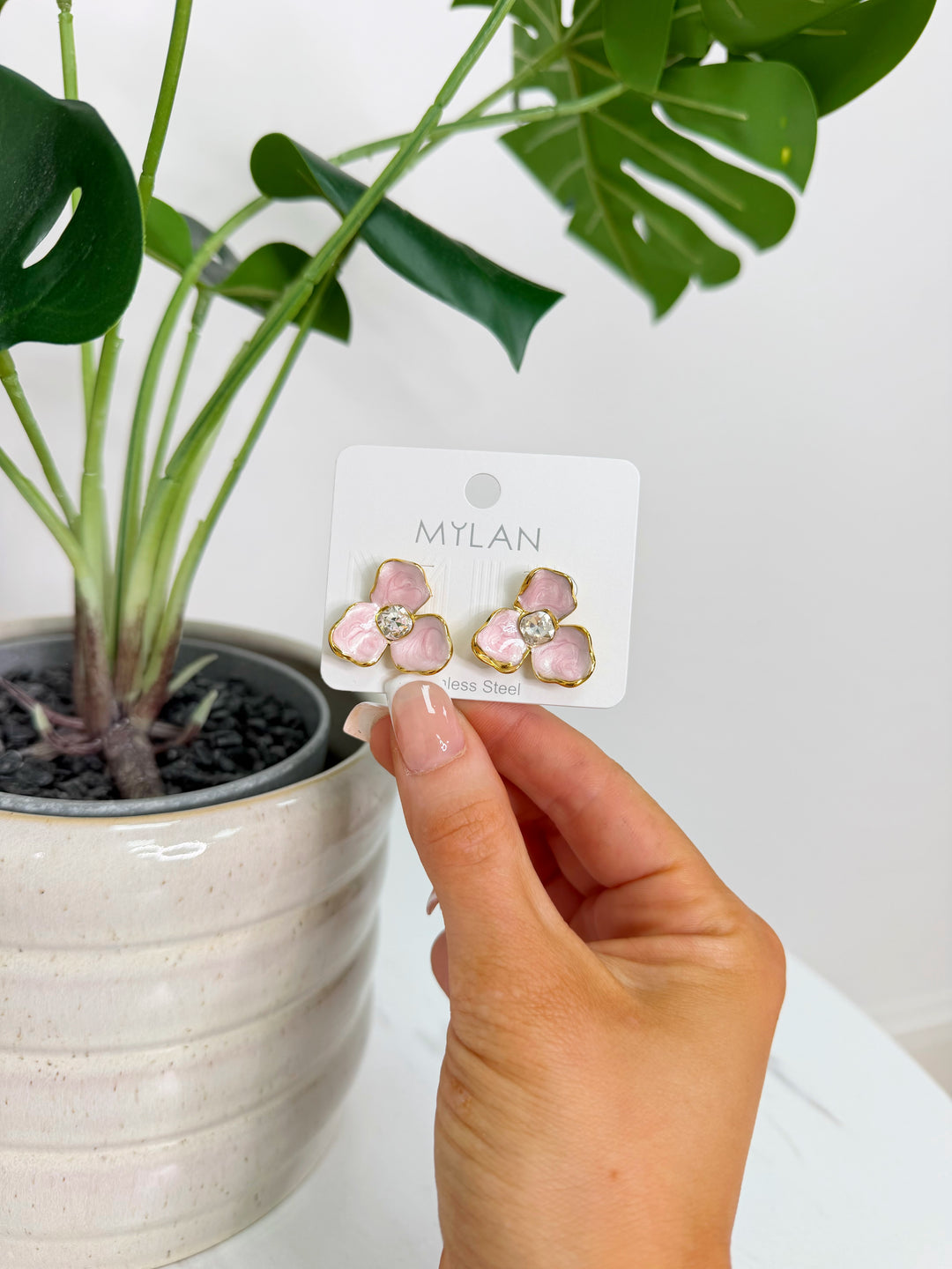 Flower Earrings - Pink