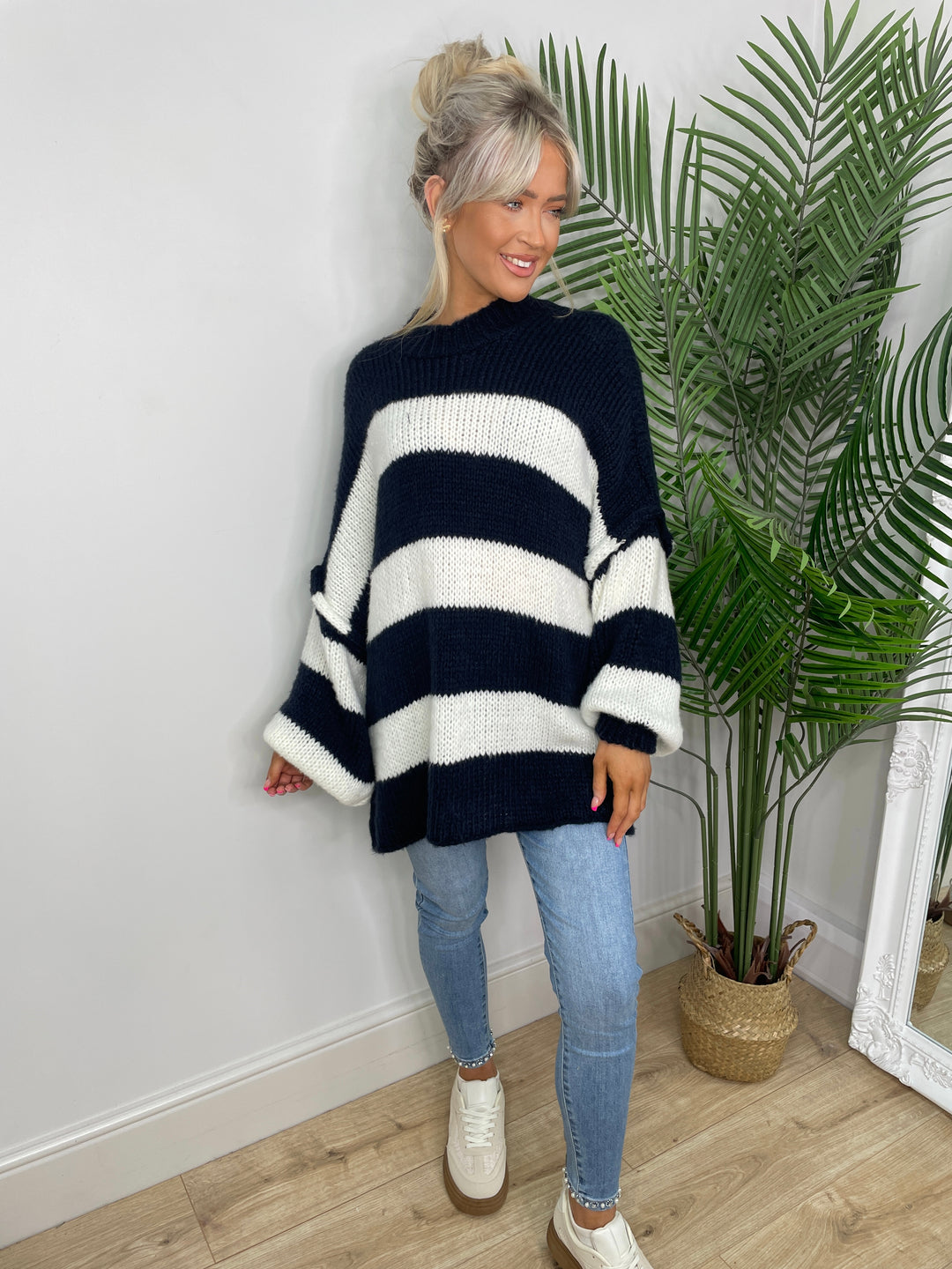 Orla Stripe Knit - Navy