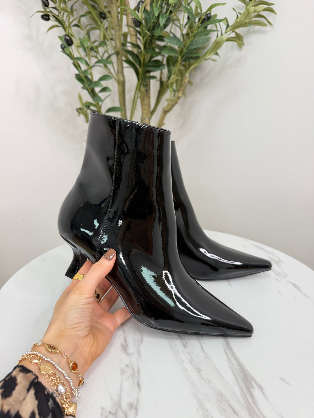 Dottie Patent Boots - Black