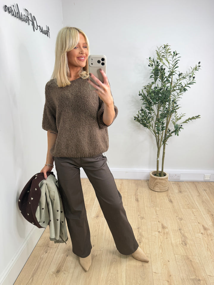 Coco Short Sleeve Knit - Mocha
