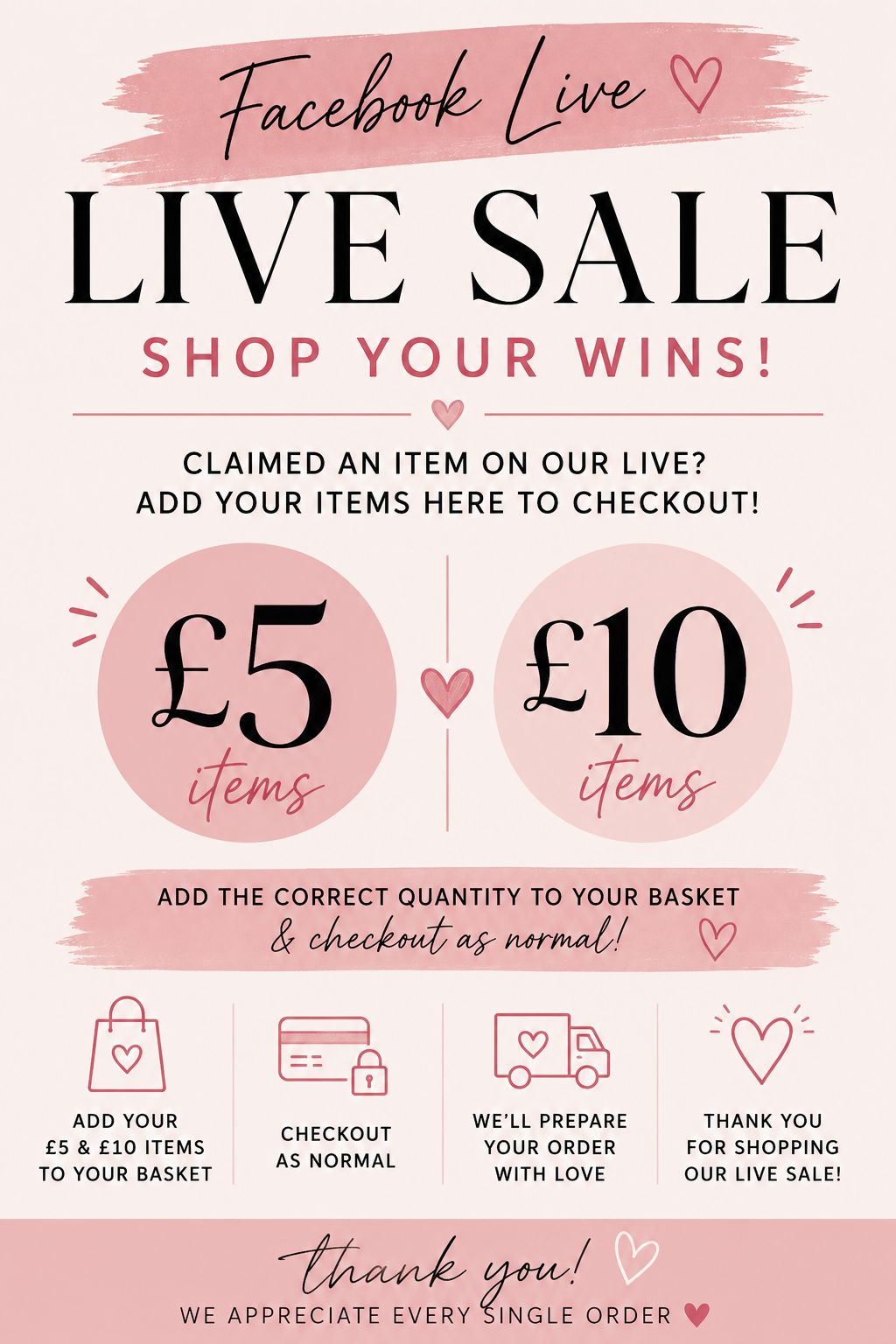 Sale Live £5 & £10 - Read description