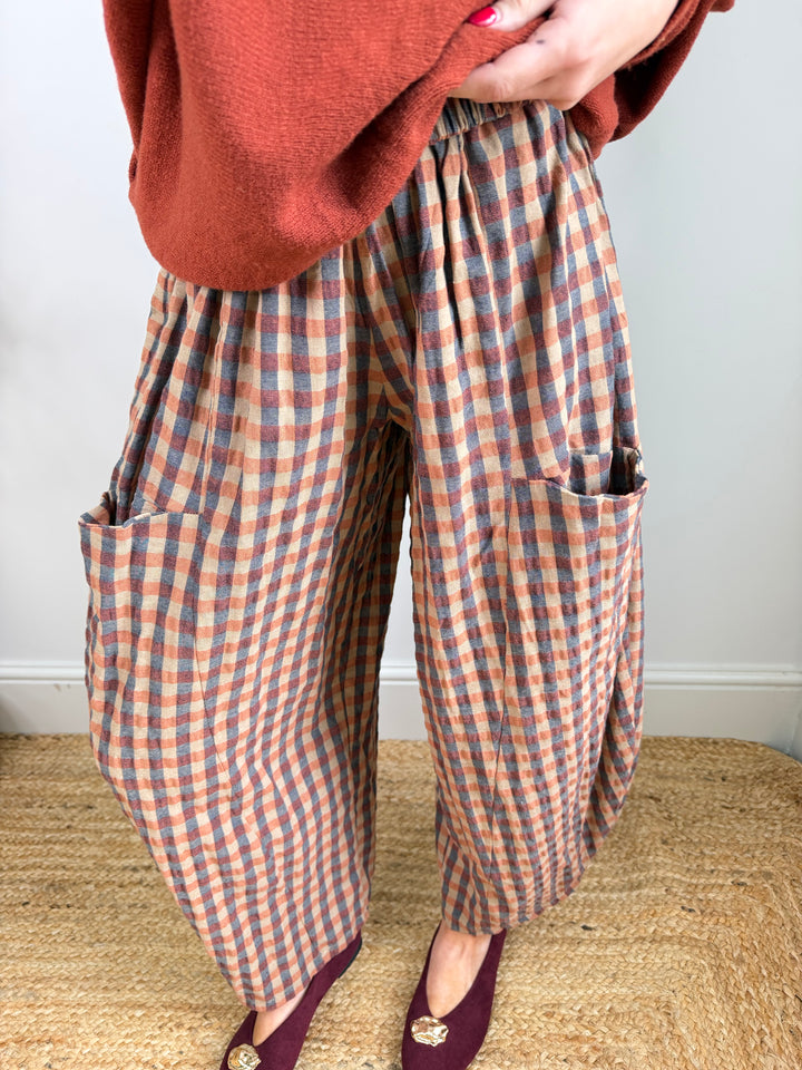 Ada Pocket Gingham Barrel