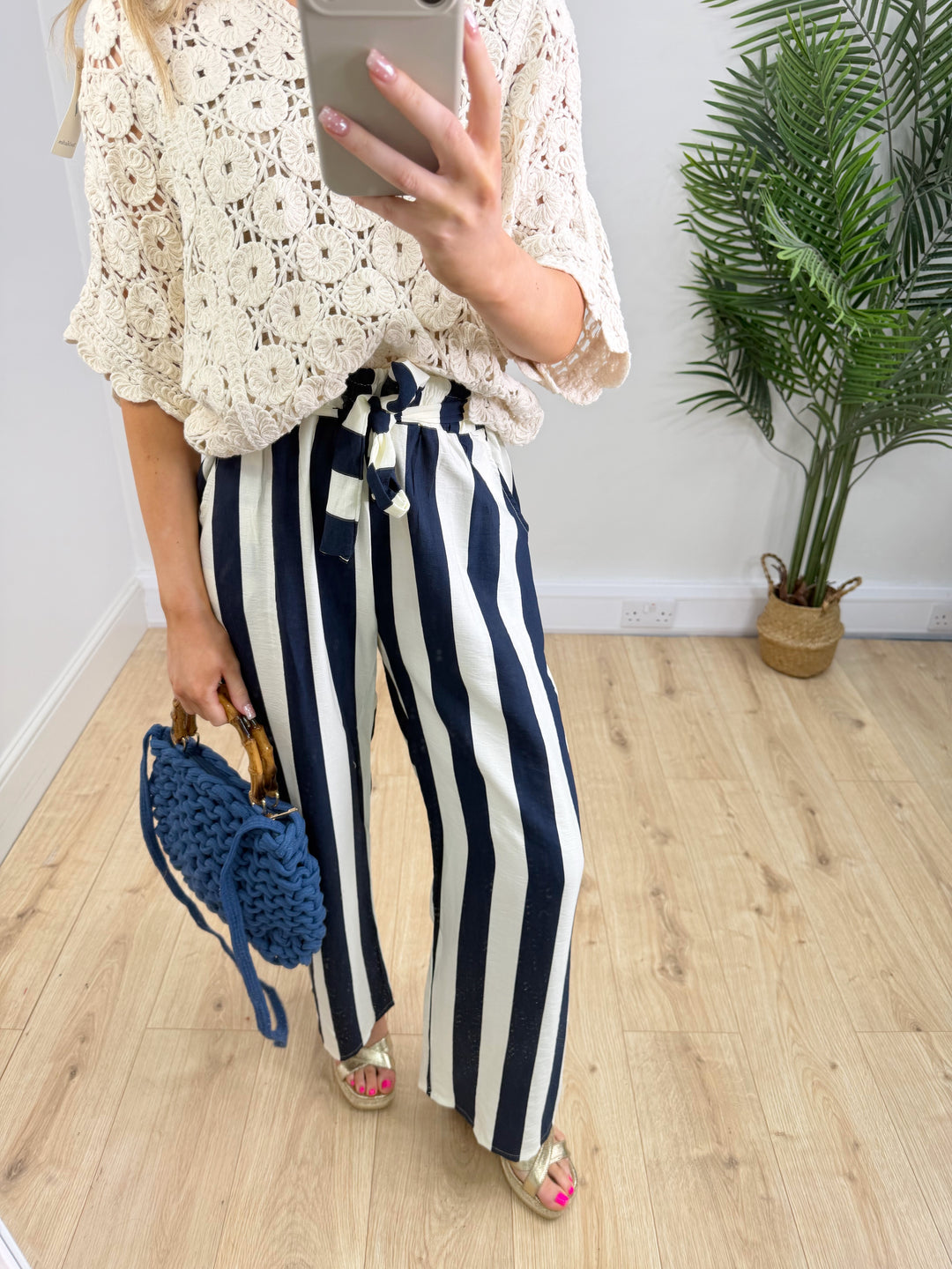 Miso Stripe Trousers - Navy
