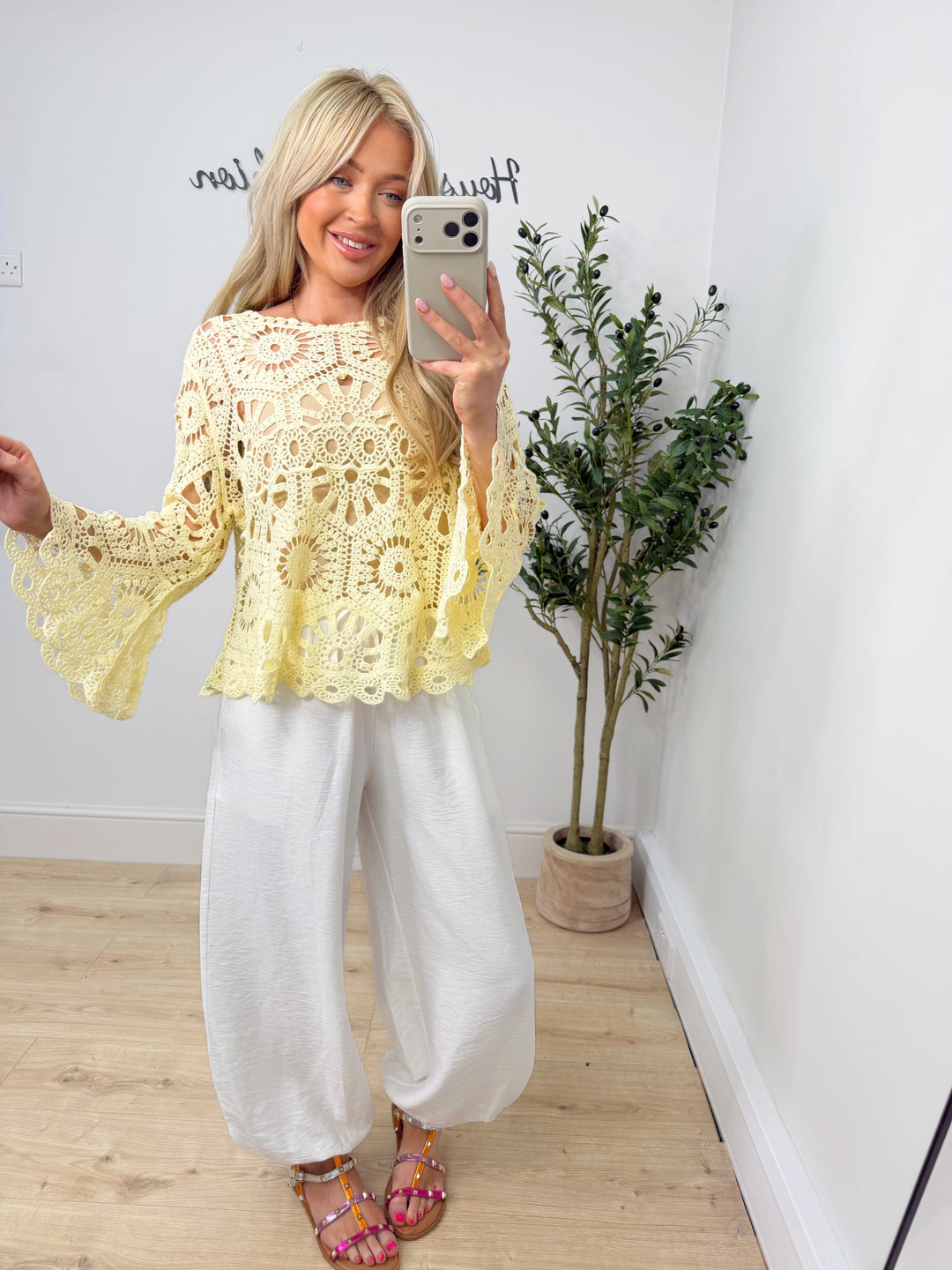 Liana Crochet Top - Lemon