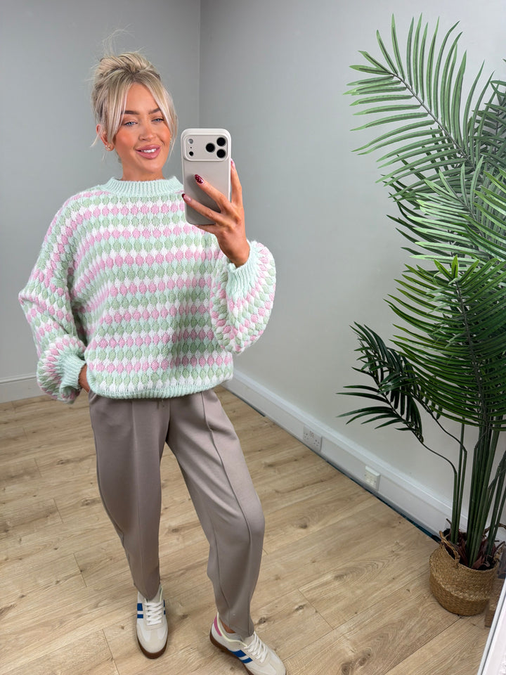 Confetti Knit - Mint & Pink