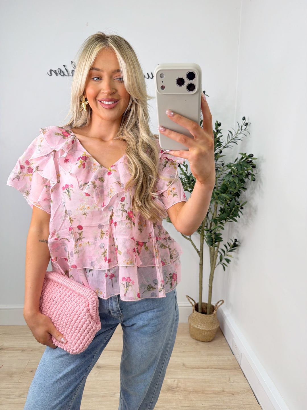 Pattie Floral Top - Pink