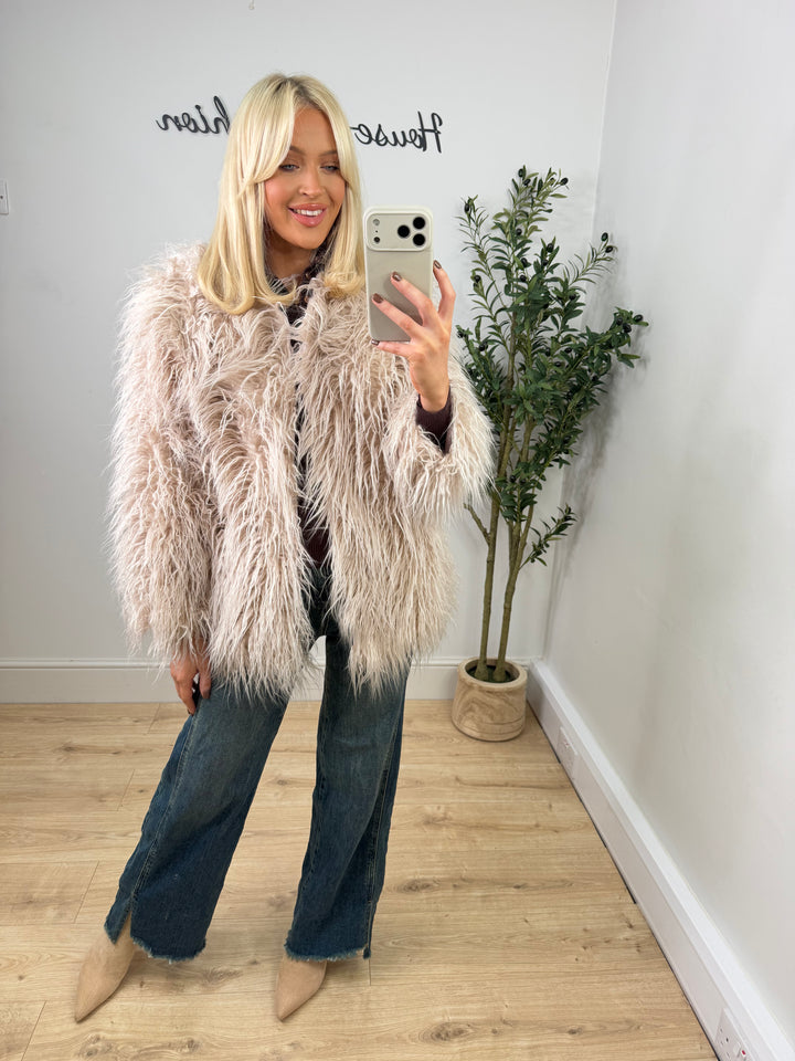 Eva Fringe Jacket - Champagne