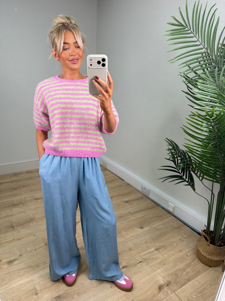 Kai Stripe Knit - Pink & Lime