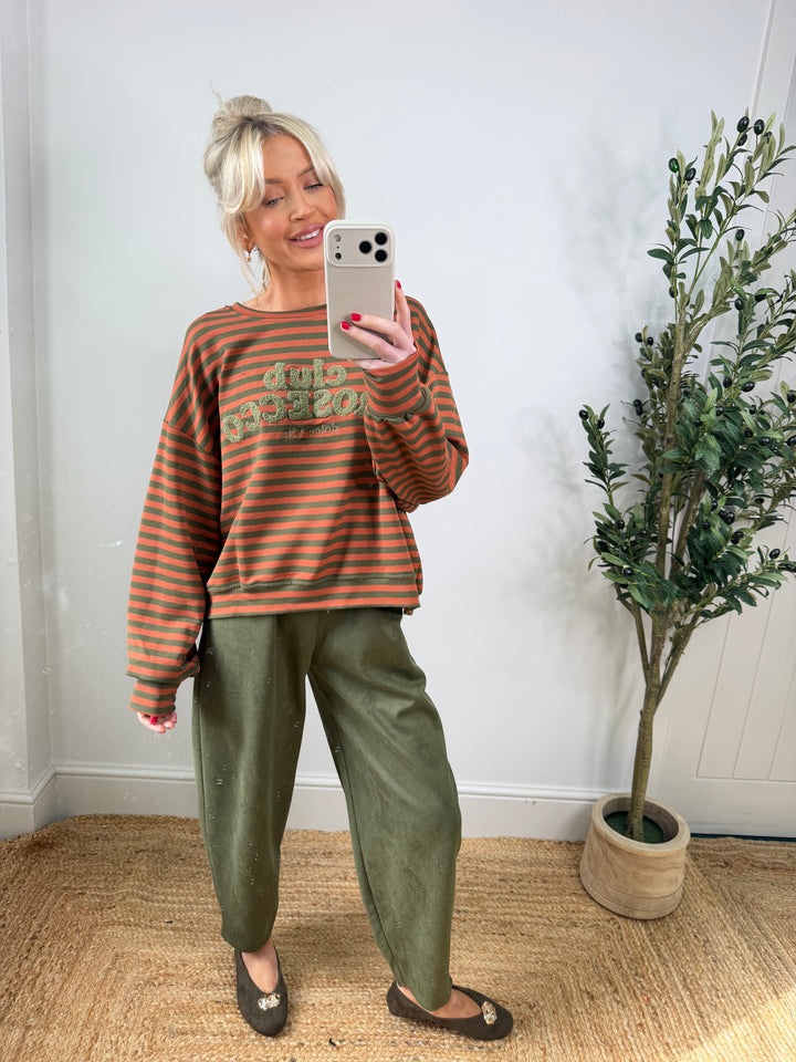 Club Prosecco Sweatshirt - Rust & Khaki