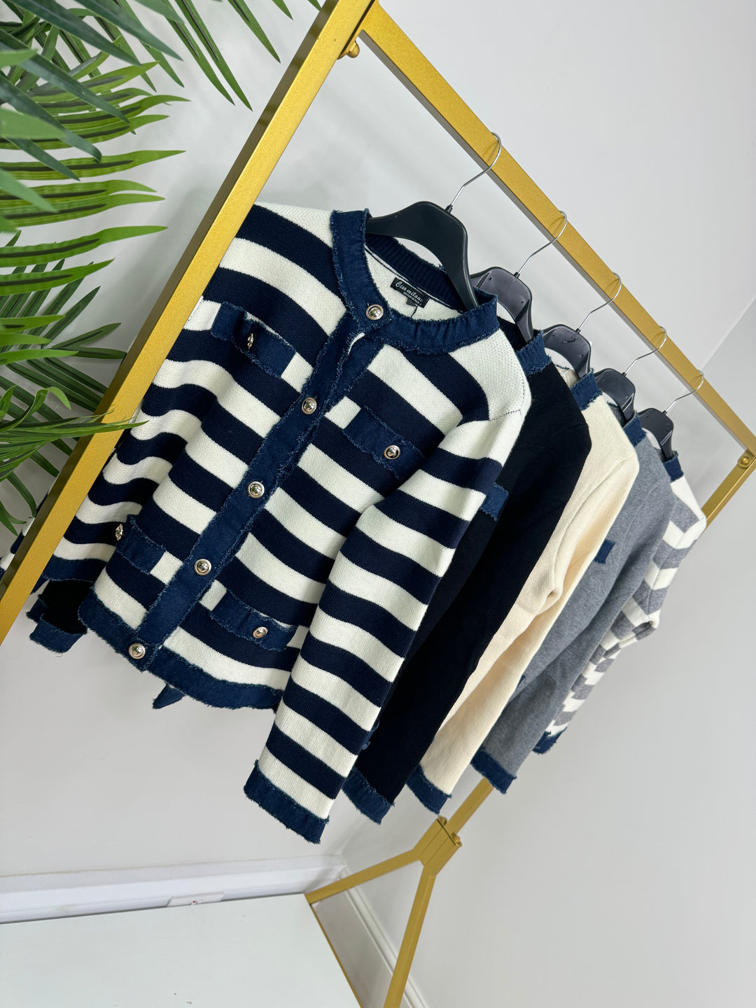 Freya Stripe Jacket - Navy