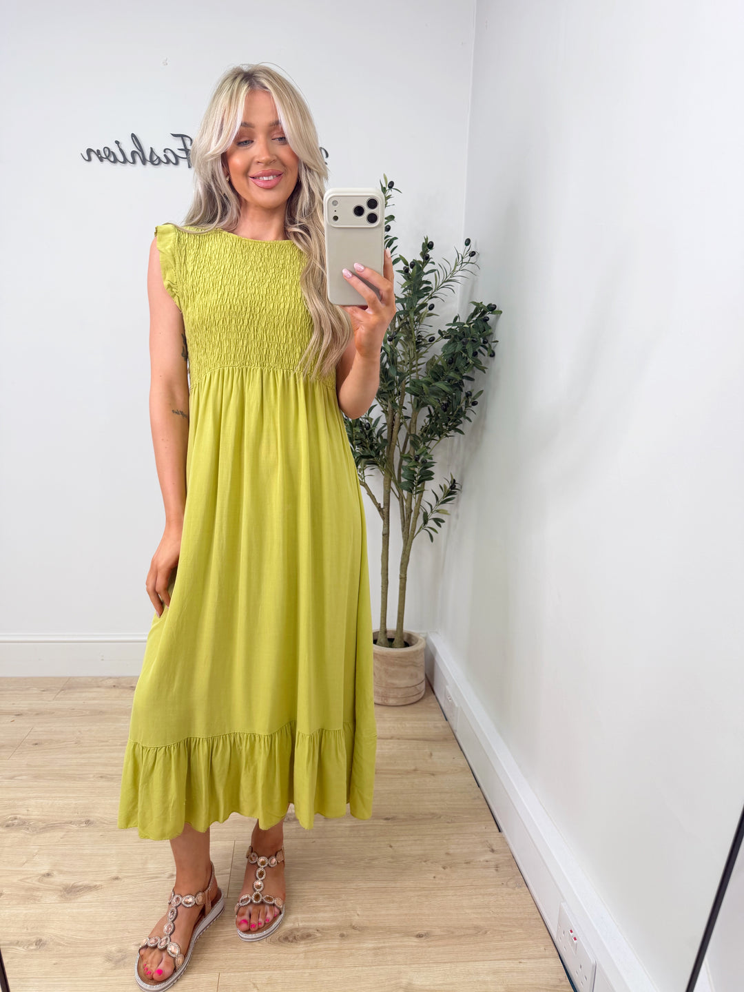 Plain Dress - Lime