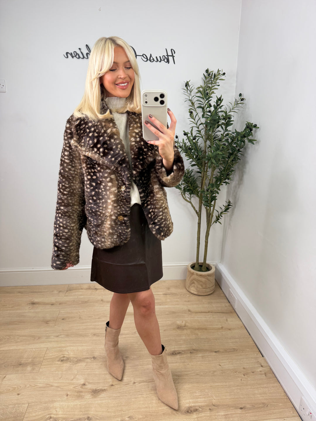 Brown Bambi Jacket - Luxe Faux Fur