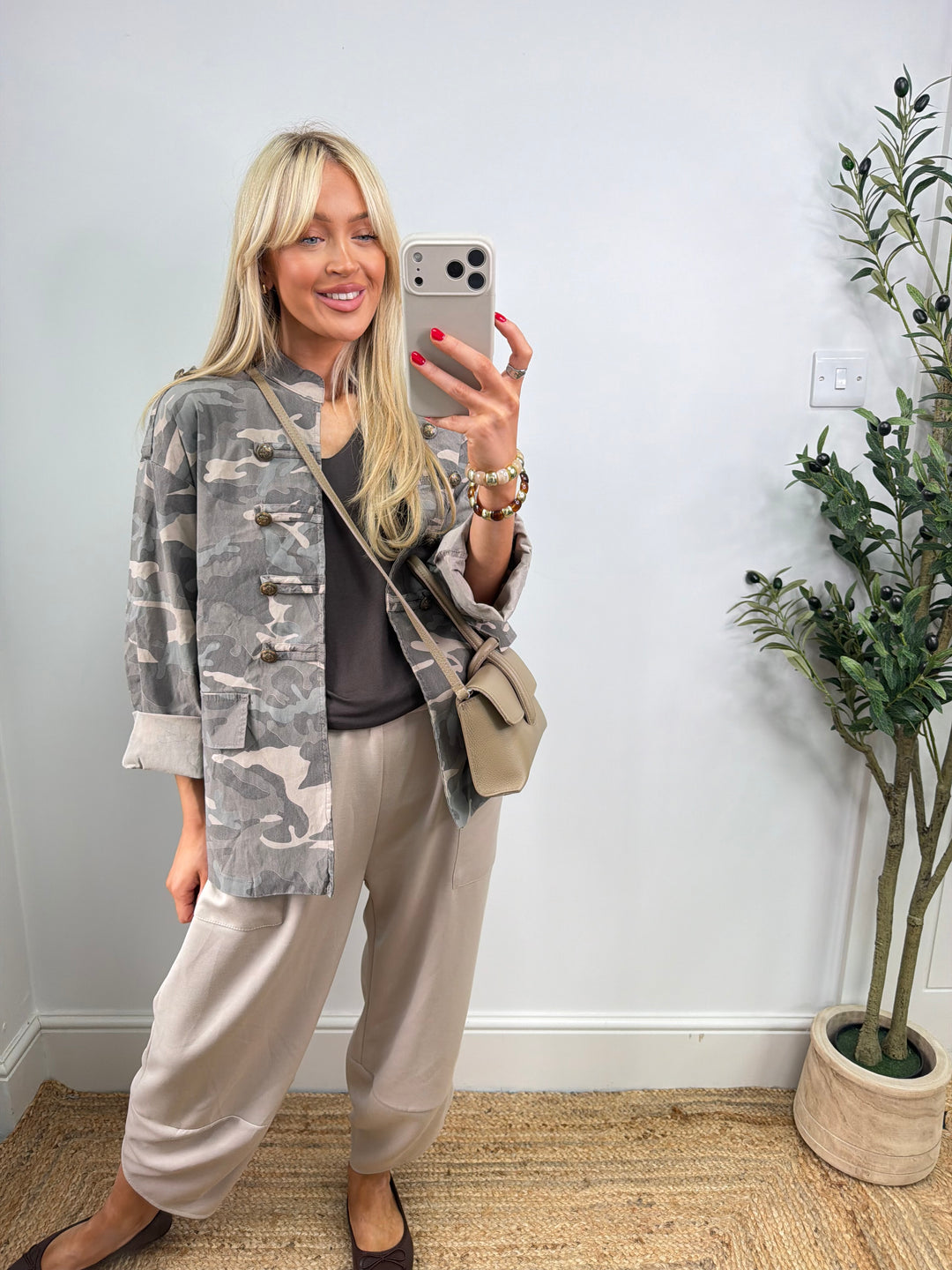 Maggie Military Magic Jacket - Mocha