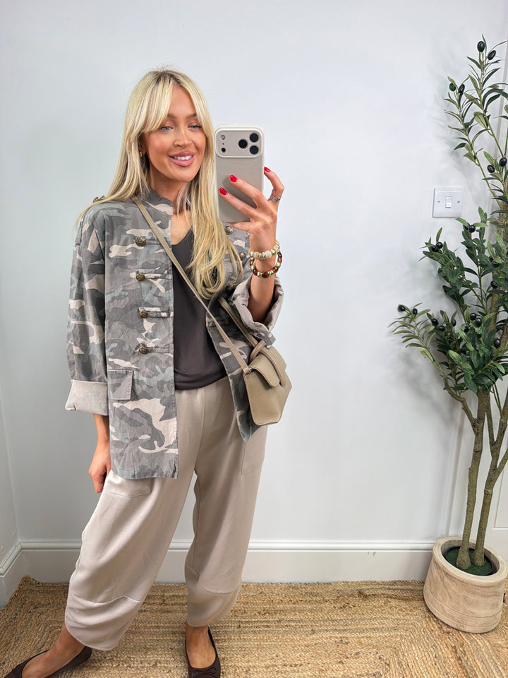 Maggie Military Magic Jacket - Mocha