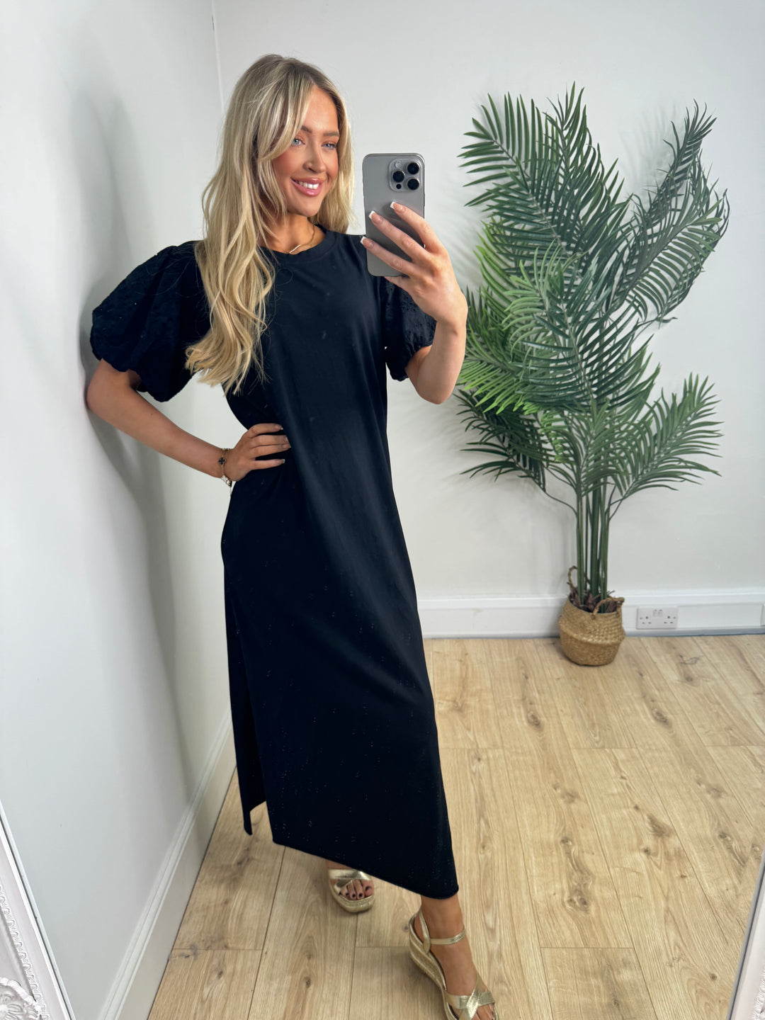 Kiera Tshirt Dress - Black