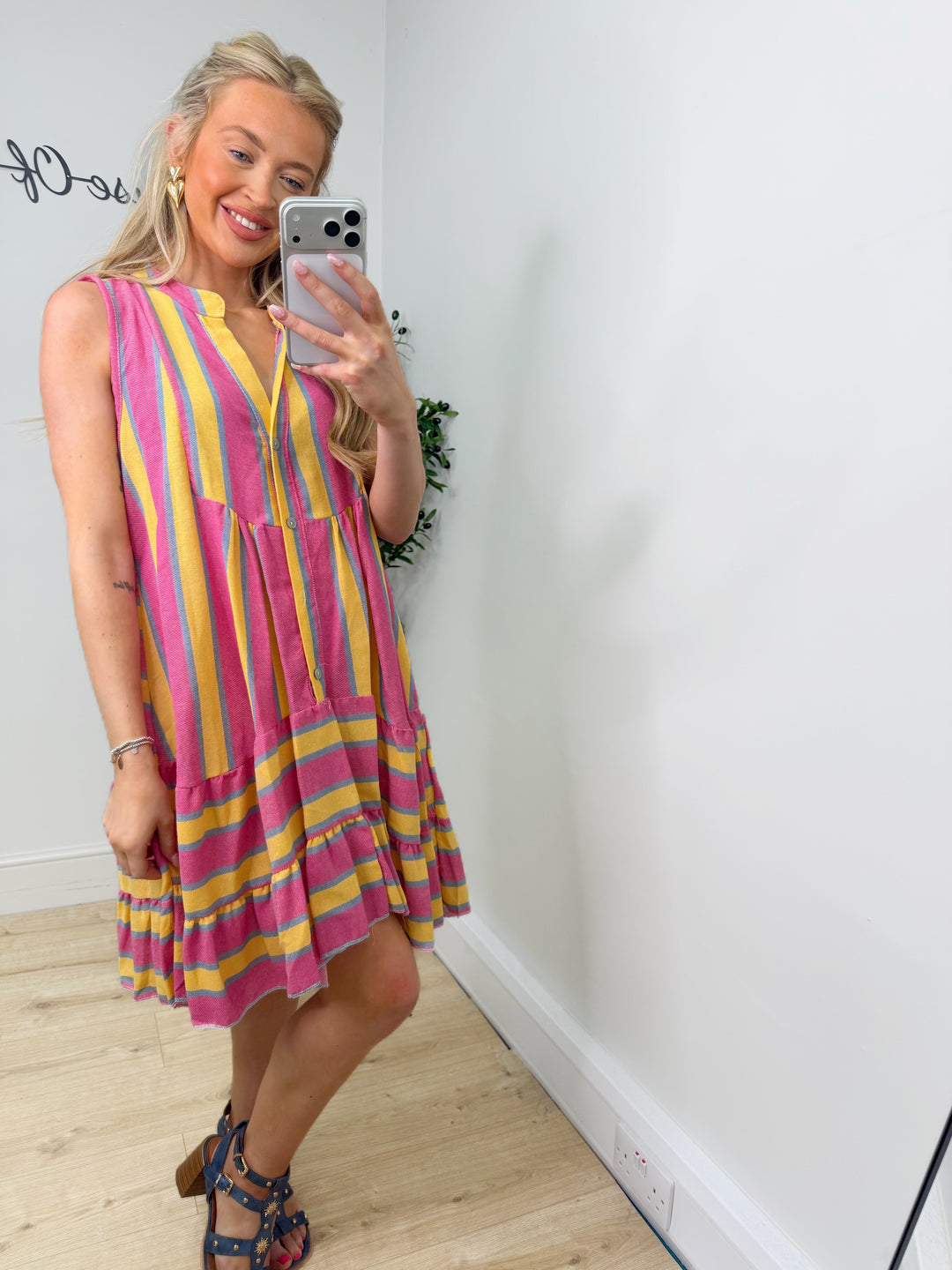 Candy Smock - Pink & Lemon