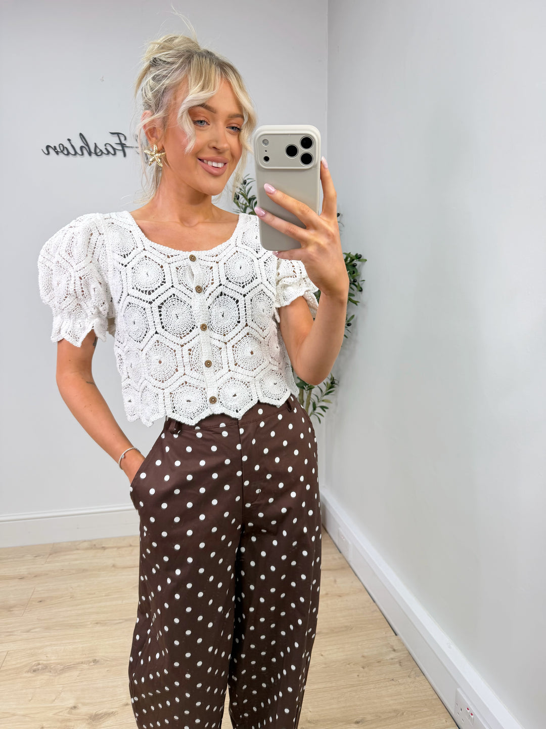 Amelia Crochet Top - White