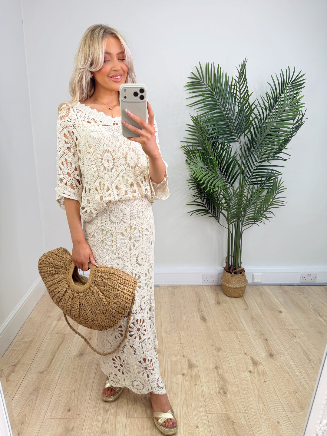 Devon Crochet Set - Cream