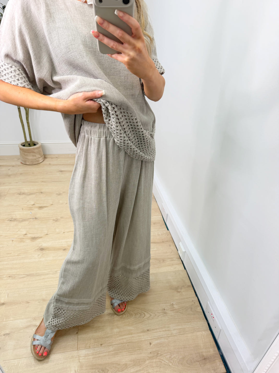 Oslo Mesh Trousers - Mocha