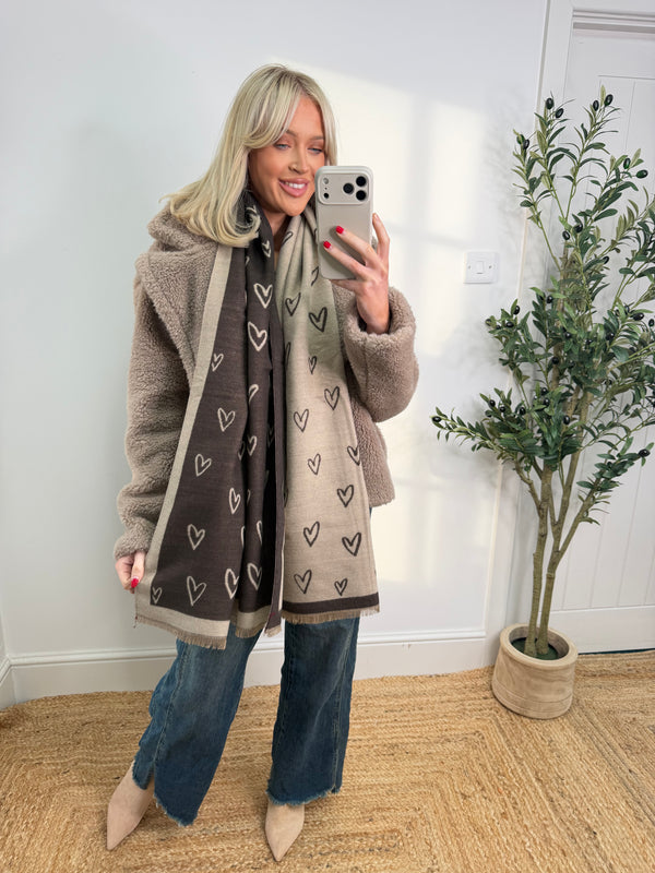 Mocha Heart Scarf