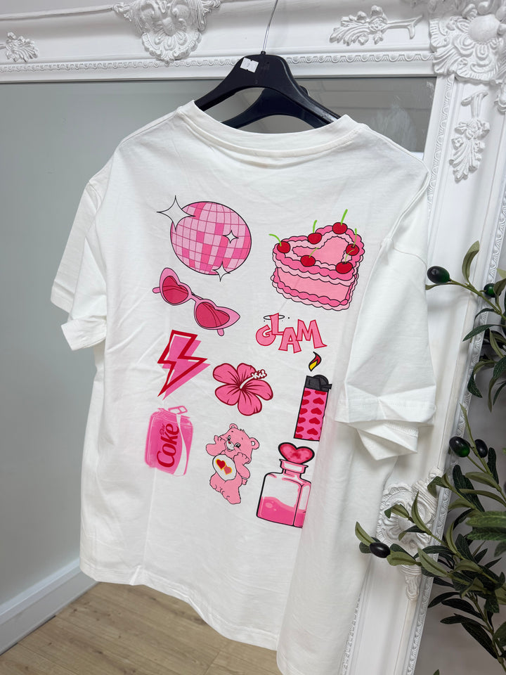 Pink printed Tee