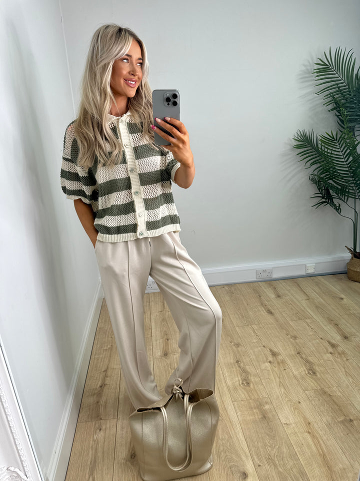 Mindy Crochet Shirt - Khaki