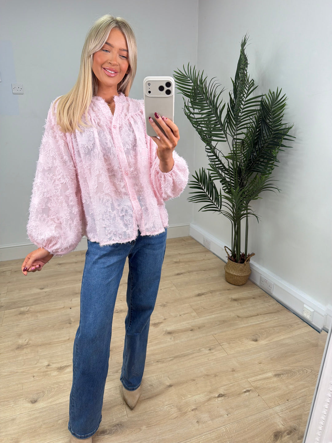 Freya Tuft blouse - Baby Pink