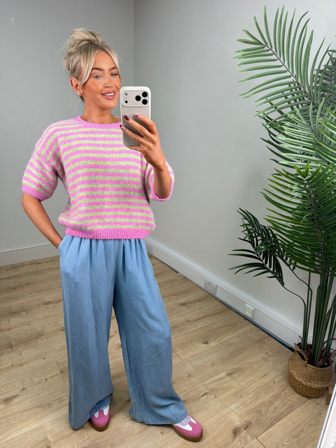 Kai Stripe Knit - Pink & Lime