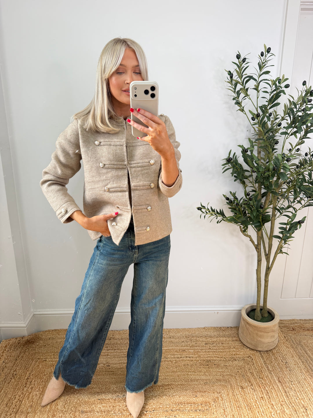 Ruth Military Knit - Oatmeal