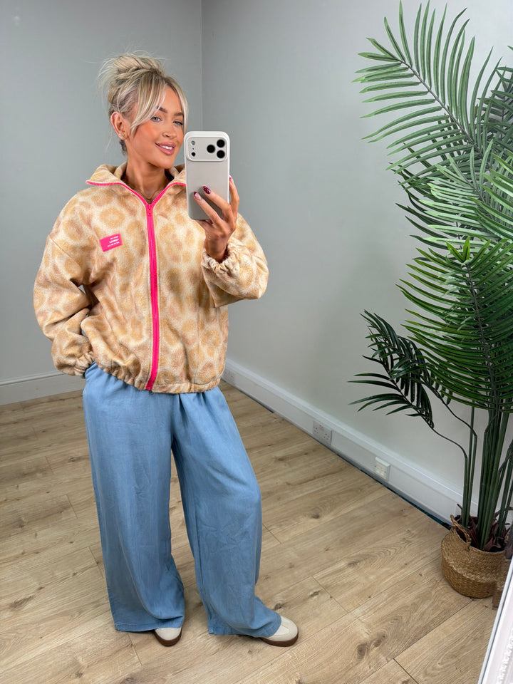 Arabella Leopard Jacket - Camel