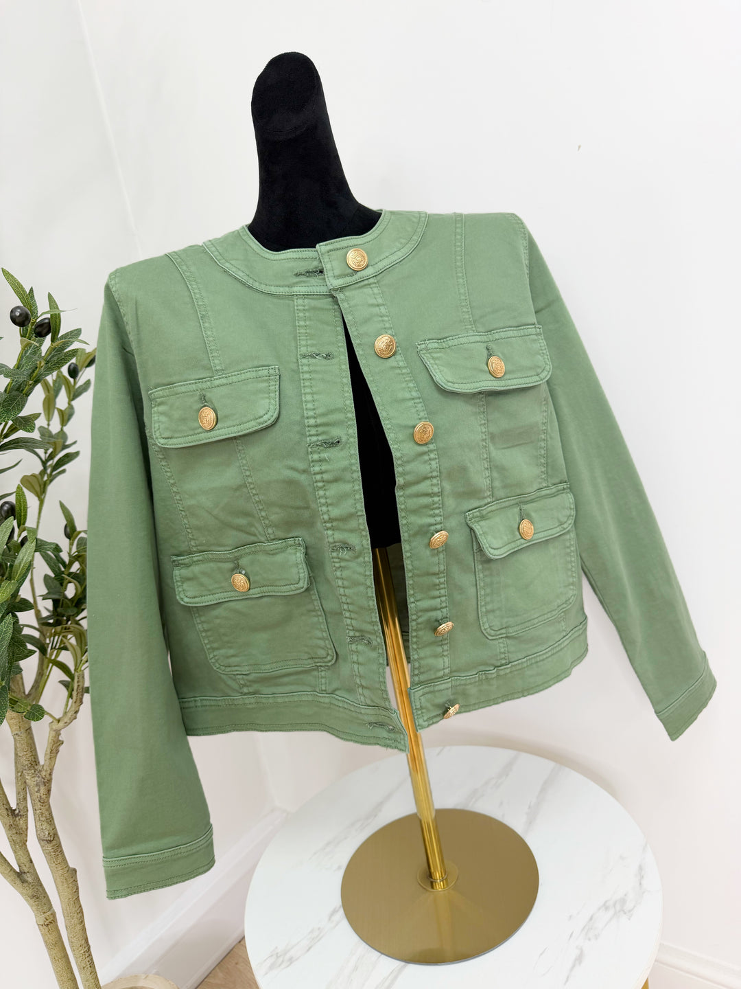 Monica Denim Jacket - Sage