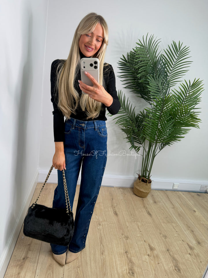 Voggo Stud Jeans - Dark Wash