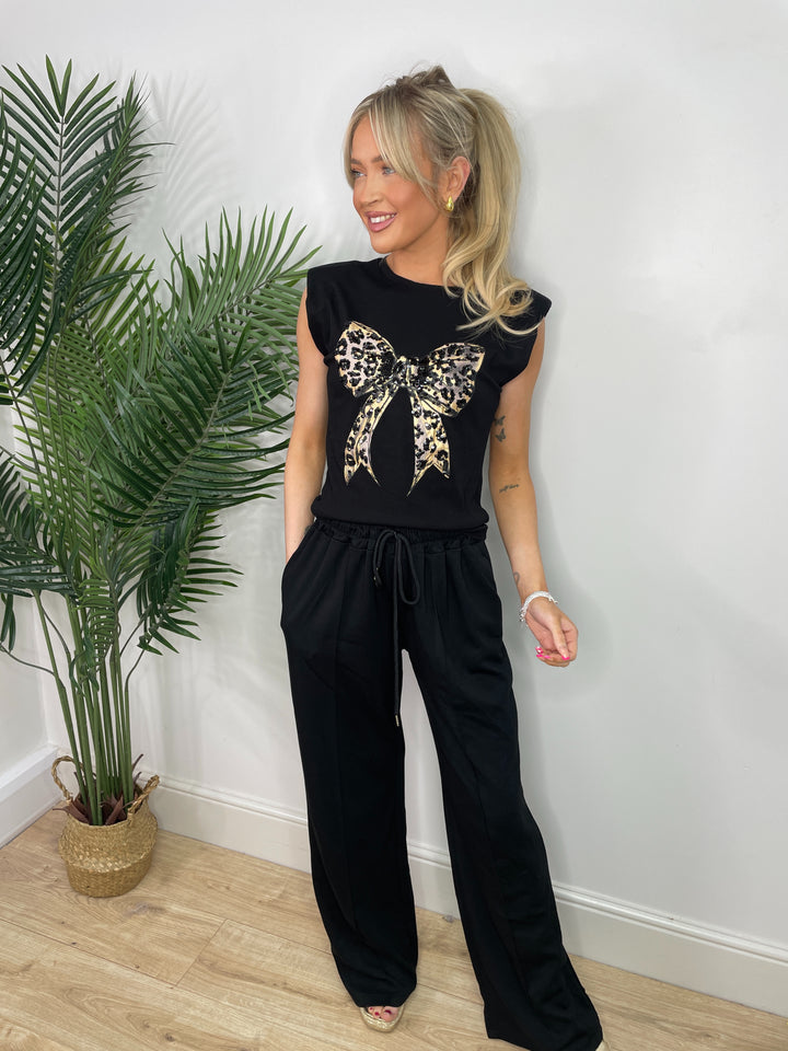 Leila Bow Top - Black