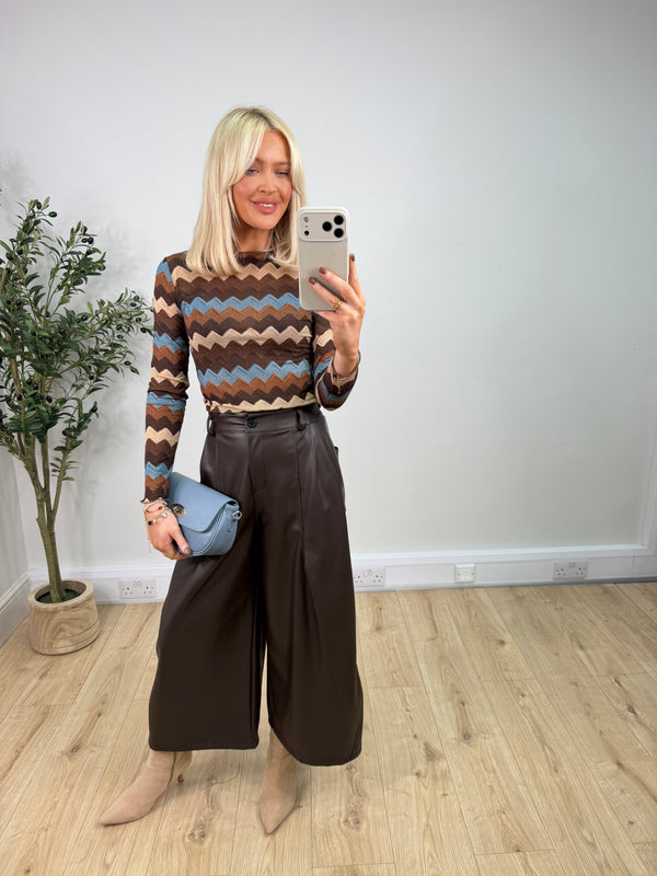 Cashmere Blend Top - Chevron