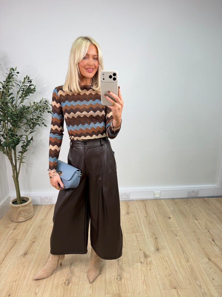 Cashmere Blend Top - Chevron