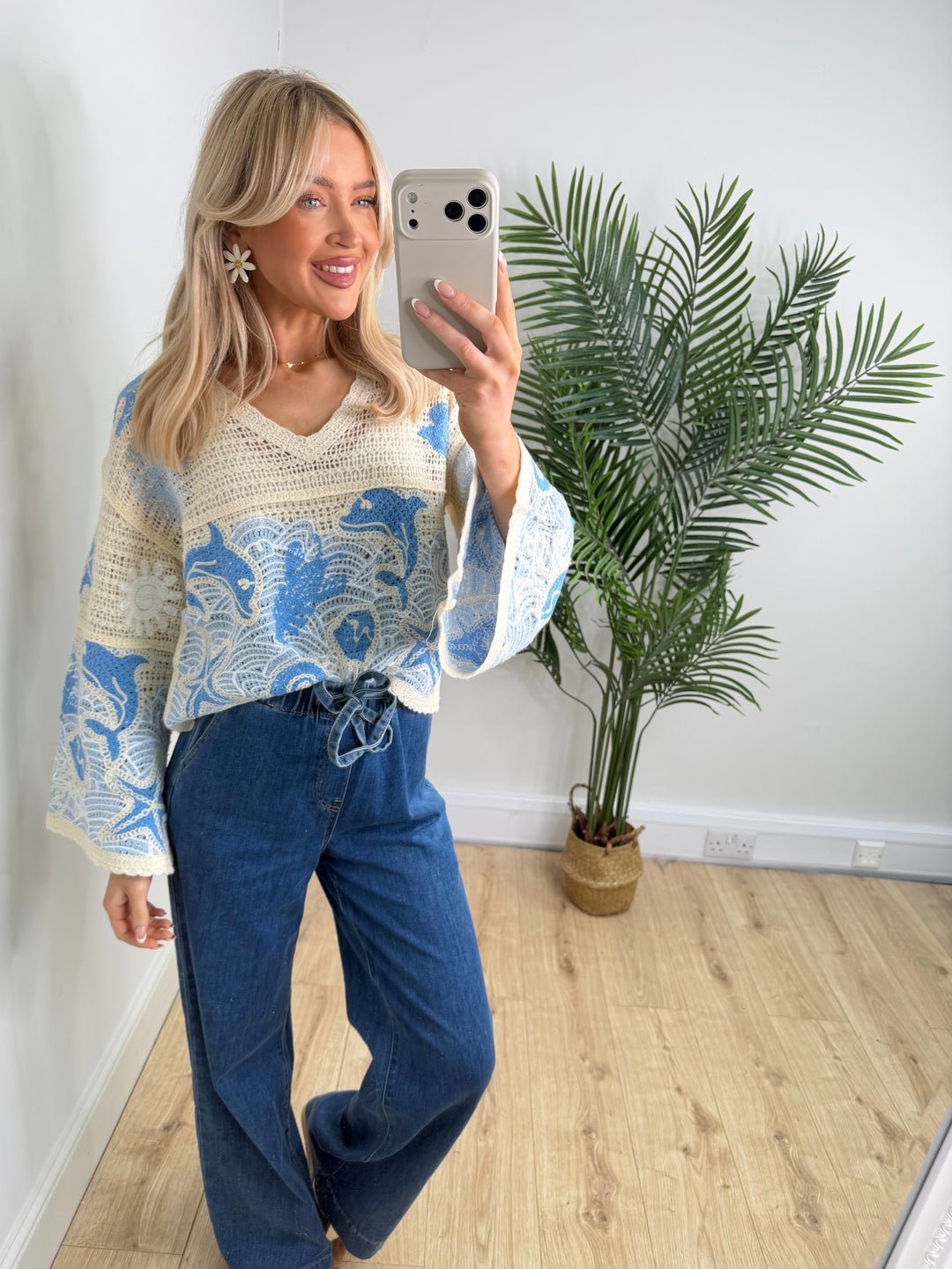 Seashell Crochet Top - Baby Blue