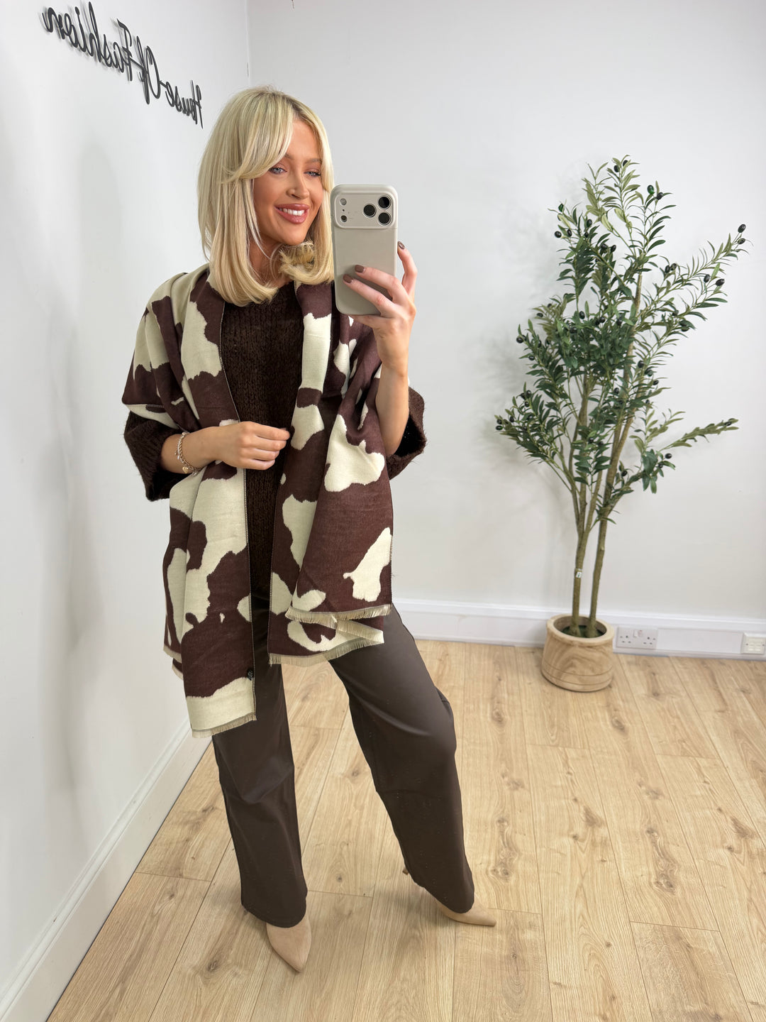 Tricia Scarf - Cow Print