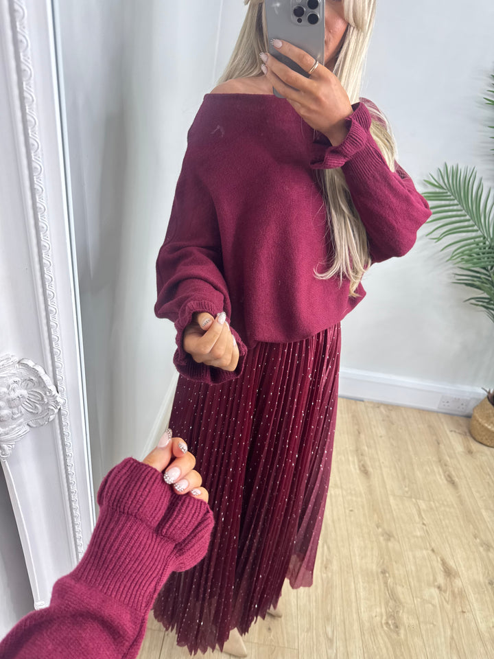 Long Sleeved Jess Knit - Burgundy