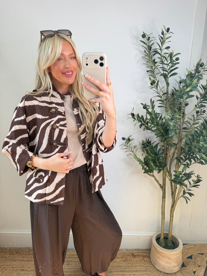 Minnie Military Jacket - Zebra