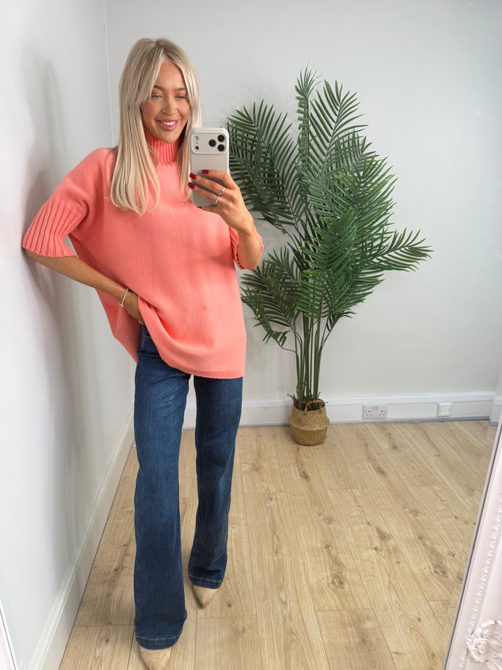 Bobbi High Neck Knit - Peach