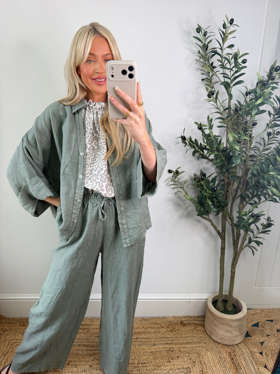 Milo Linen Jacket - Khaki