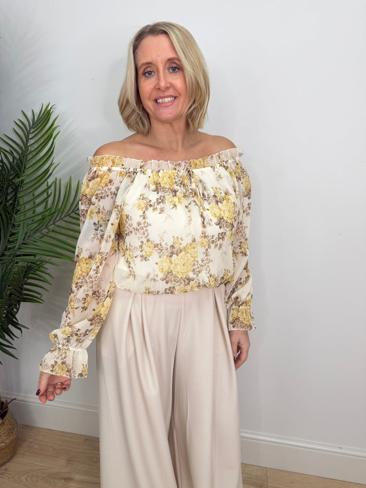 Rosie Bardot Blouse - Lemon