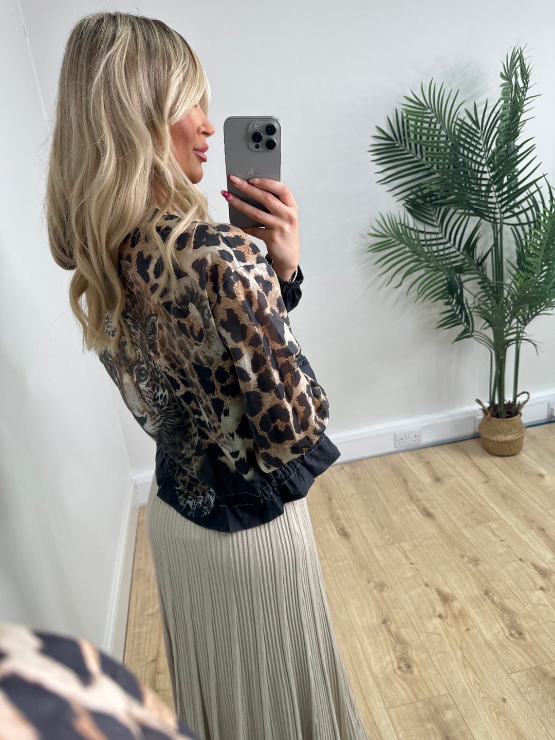 Jade Leopard Bomber - Black