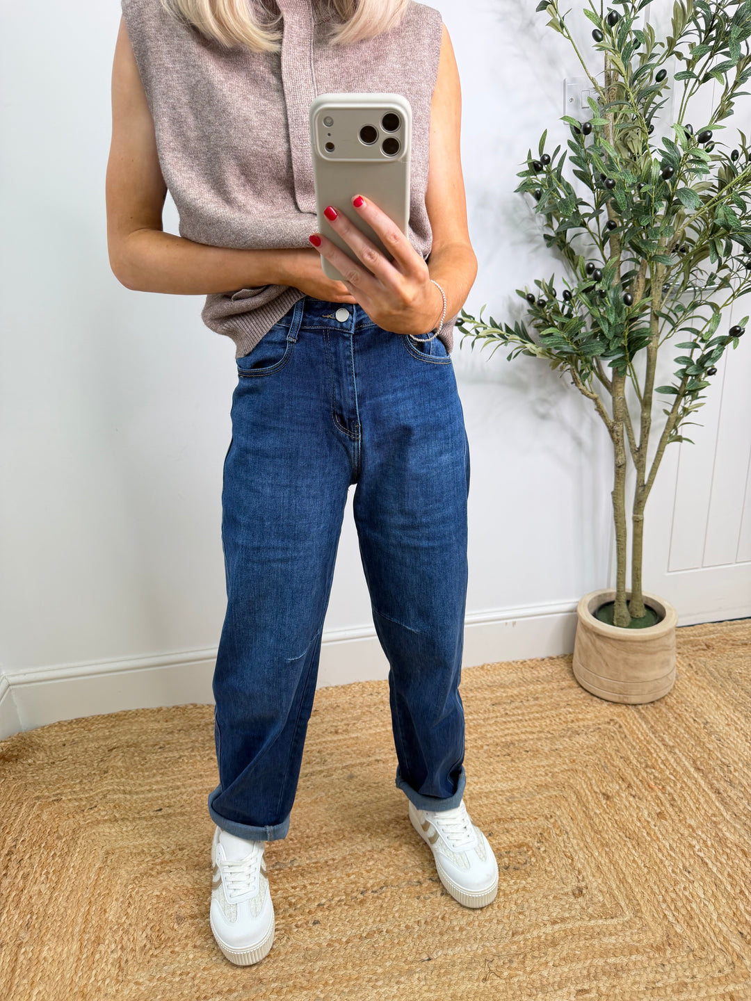 Barrel Jeans Gsmack - Dark wash