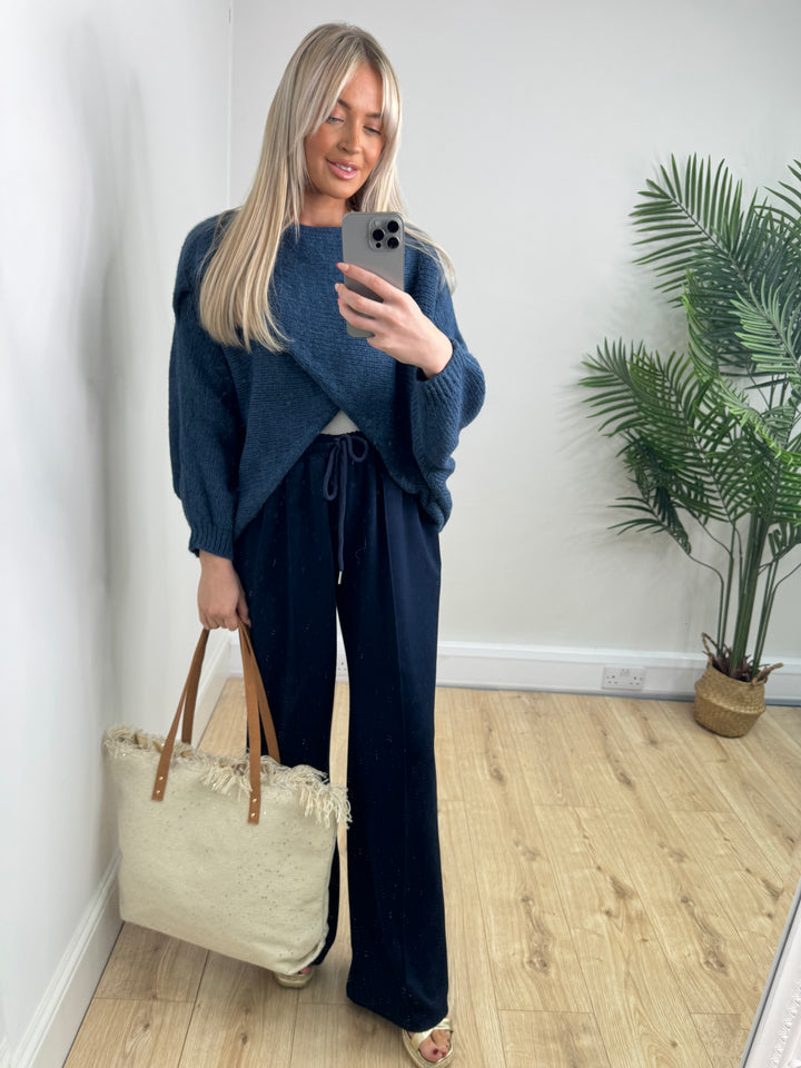 Ava Cross Over Knit - Teal