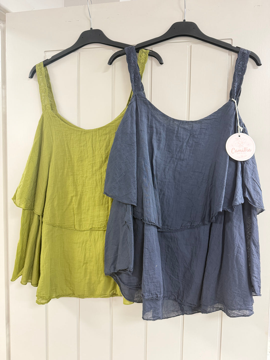 Ruffle Cami Top - Lime or Navy