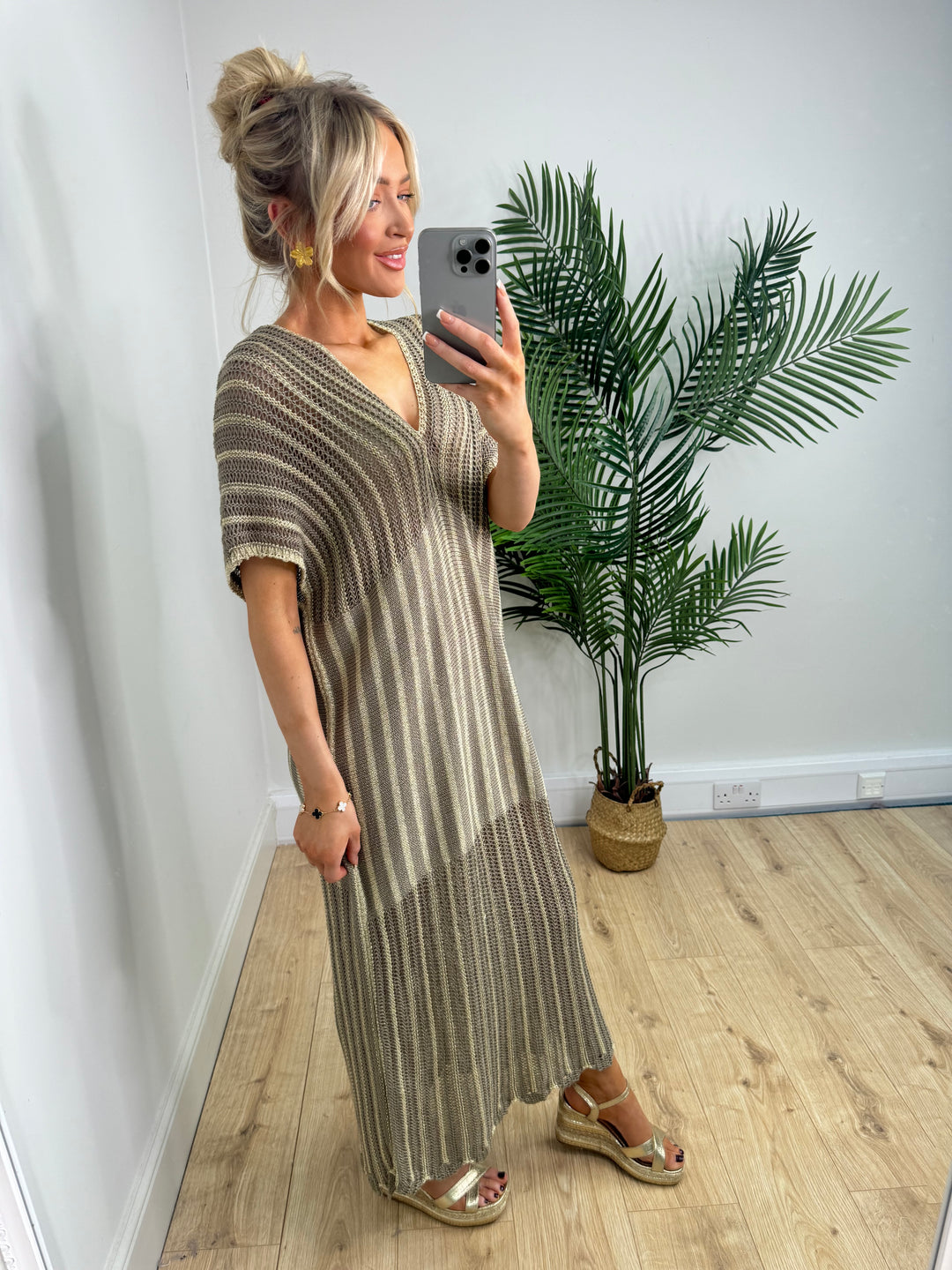 Anouk Crochet Dress - Mocha