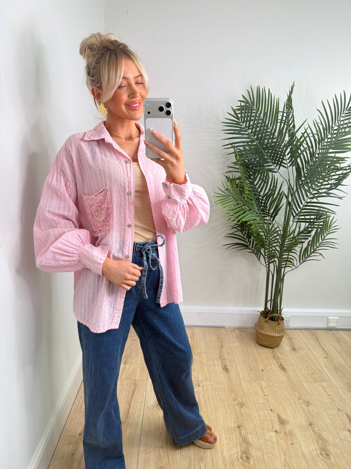 Farrah Gem Shirt - Pink