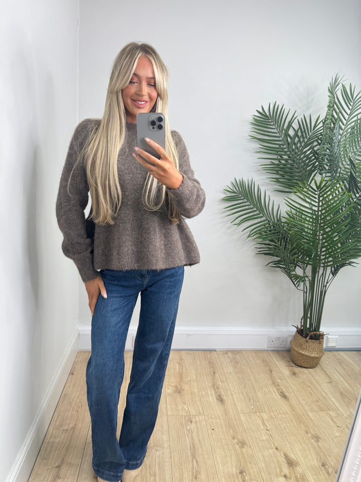 Bianca Peplum Knit - Mocha