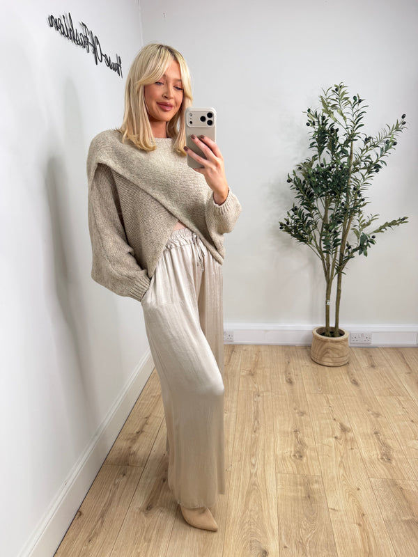 Shimmer Trousers - Champagne